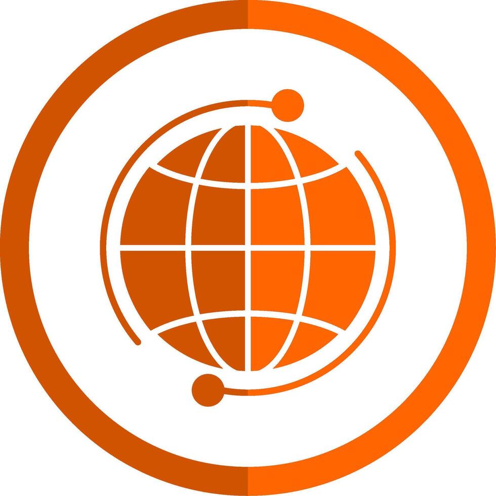 global glyphe Orange cercle icône vecteur