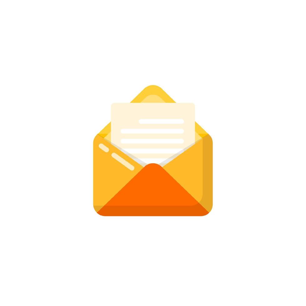 enveloppe ouverte et conceptions vectorielles d'icônes de document. conception d'icône de courrier ouvert vecteur