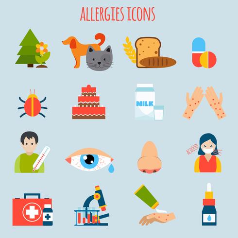 allergies icon set vecteur