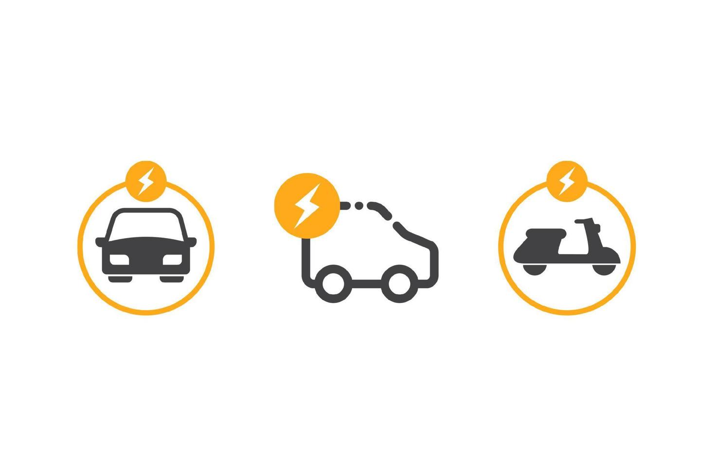 symbole de signe d'icône de voiture électrique. conception d'icône électrique moto. vecteur