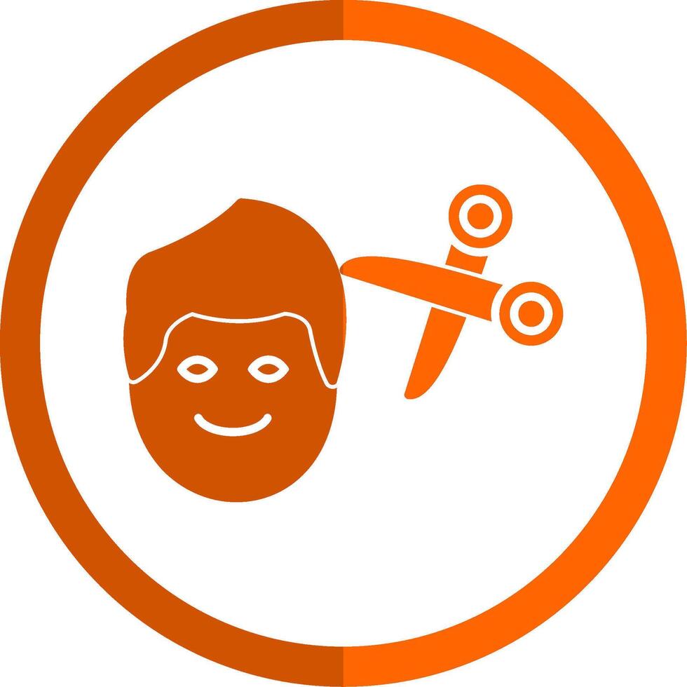 coiffeur glyphe Orange cercle icône vecteur