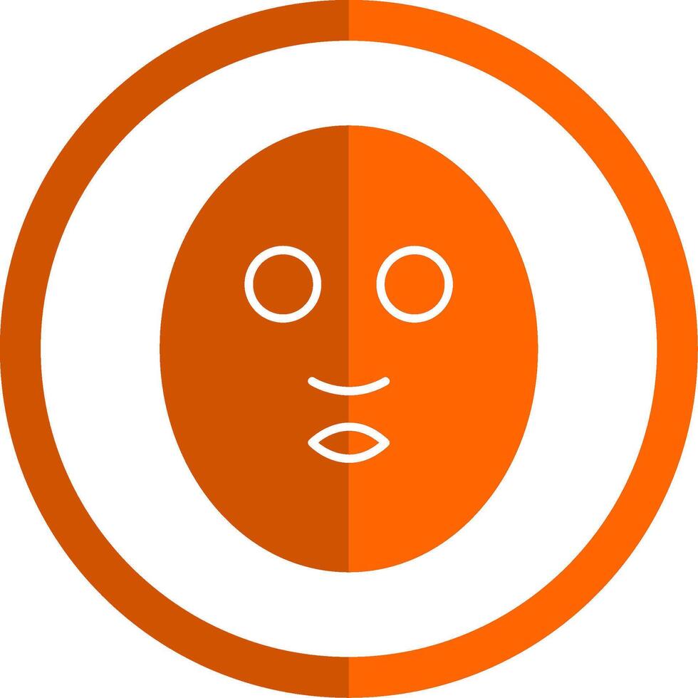 faciale masque glyphe Orange cercle icône vecteur