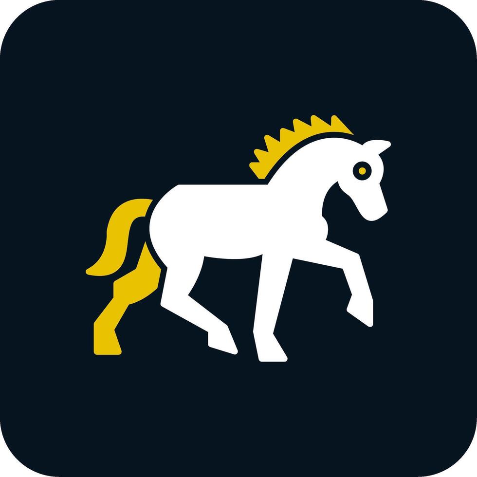 icône de deux couleurs de glyphe de cheval vecteur