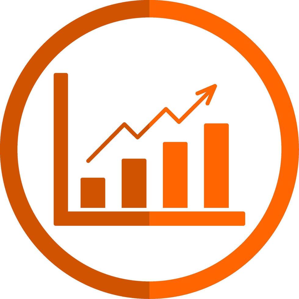 croissance graphique glyphe Orange cercle icône vecteur