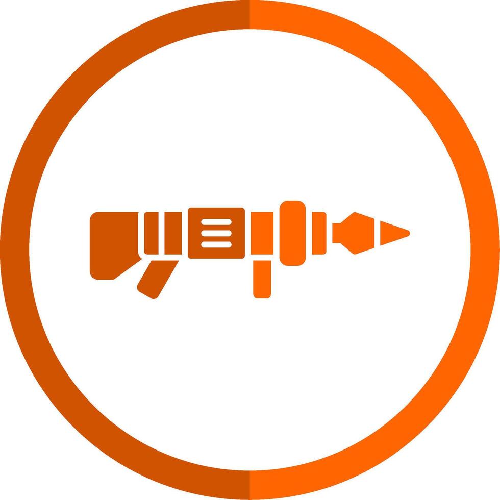 grenade lanceur glyphe Orange cercle icône vecteur