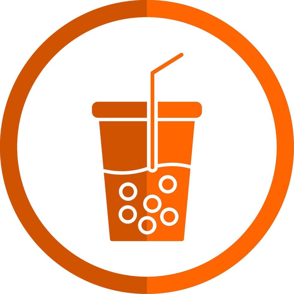doux boisson glyphe Orange cercle icône vecteur