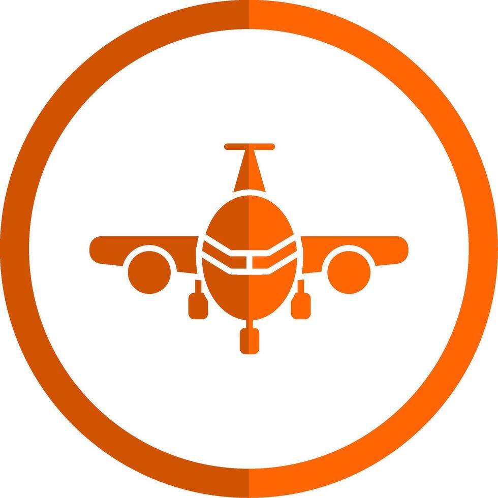 avion glyphe Orange cercle icône vecteur