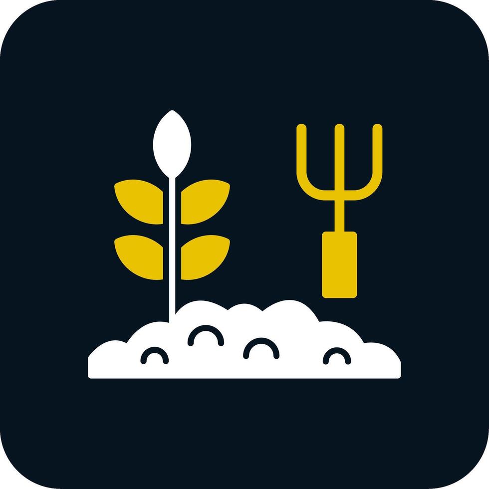 icône de deux couleurs de glyphe de jardin vecteur