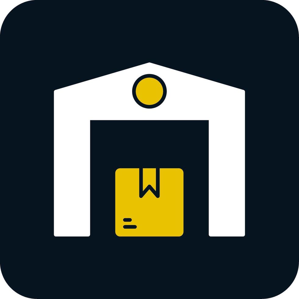 icône de deux couleurs de glyphe d'entrepôt vecteur