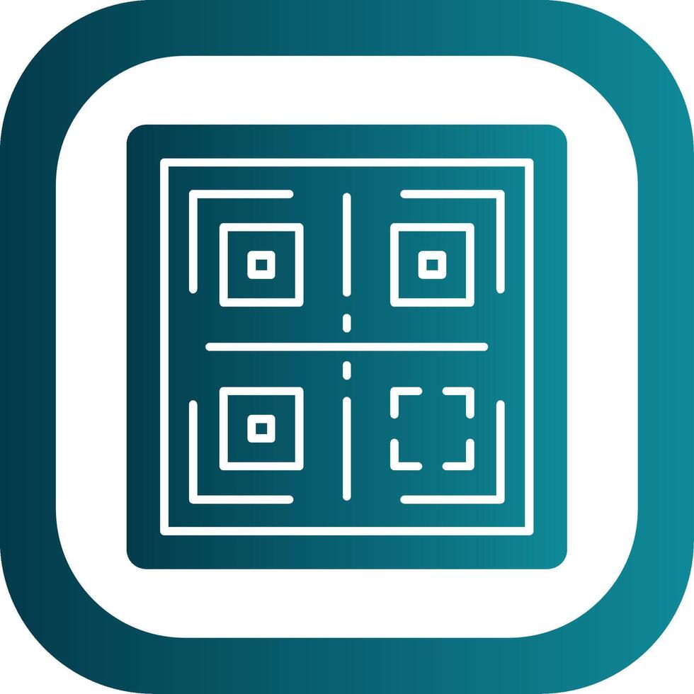 qr glyphe pente rond coin icône vecteur