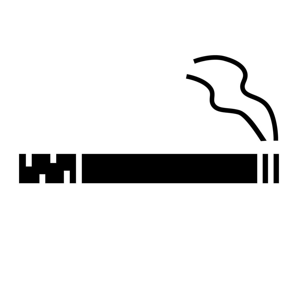 icône de cigarette. symbole de fumer. arrêter de fumer, signe. symbole de service hôtelier. peut être utilisé en zone fumeur. glyphe vecteur