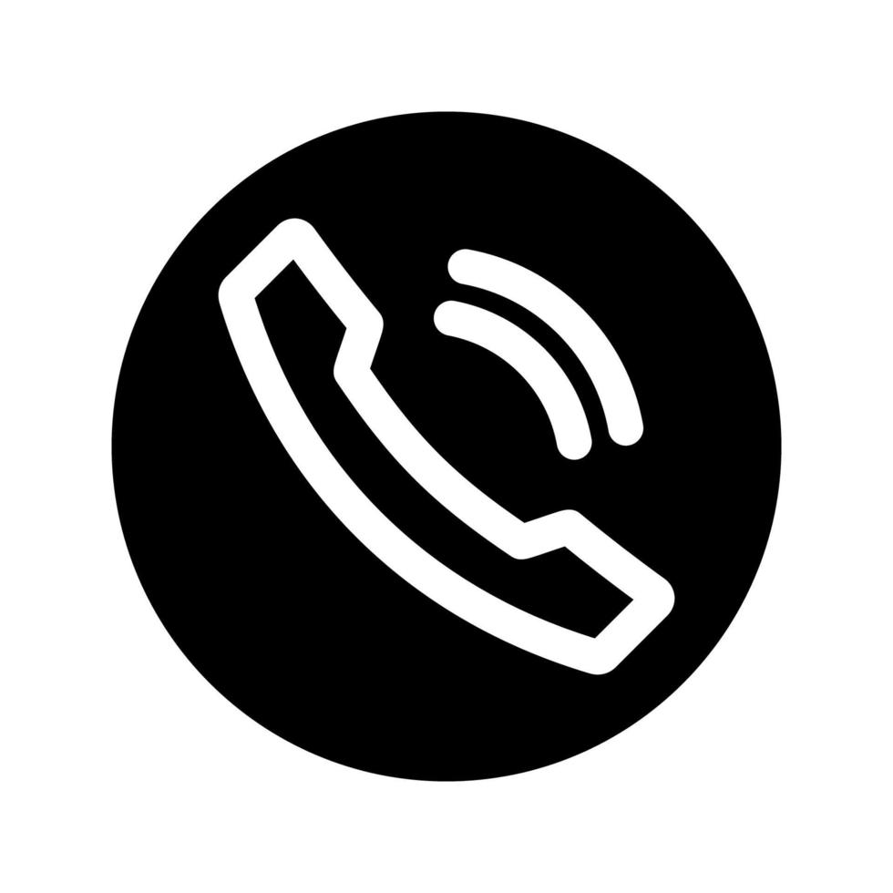 icône d'appels téléphoniques. accepter le bouton d'appel. symbole du récepteur téléphonique. bouton de couleur noire avec des silhouettes de combiné. une icône de glyphe pour la conception de votre site Web, logo, application, interface utilisateur, webinaire, chat vidéo, ect vecteur