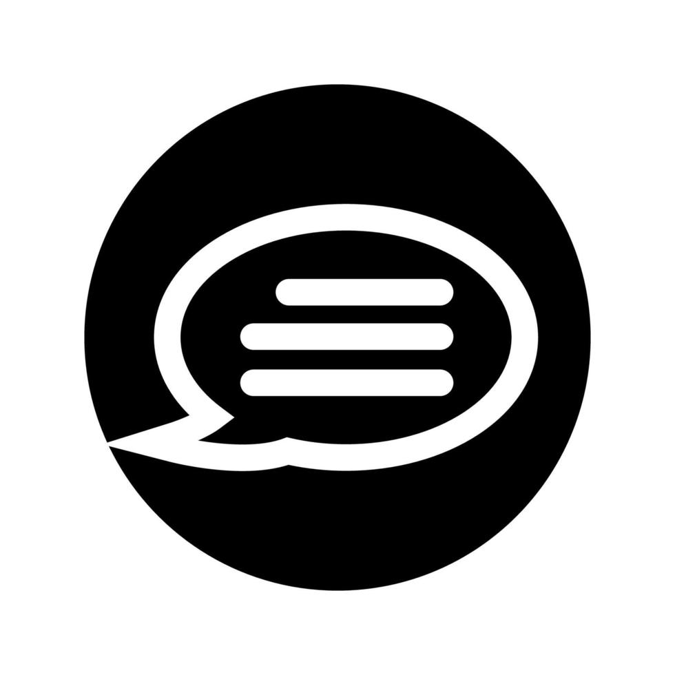 bulle de message d'icône dans le style de glyphe. chat, dialogue, icône. vecteur