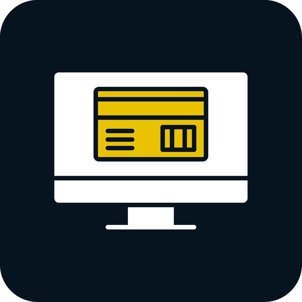 icône de deux couleurs de glyphe de paiement en ligne vecteur