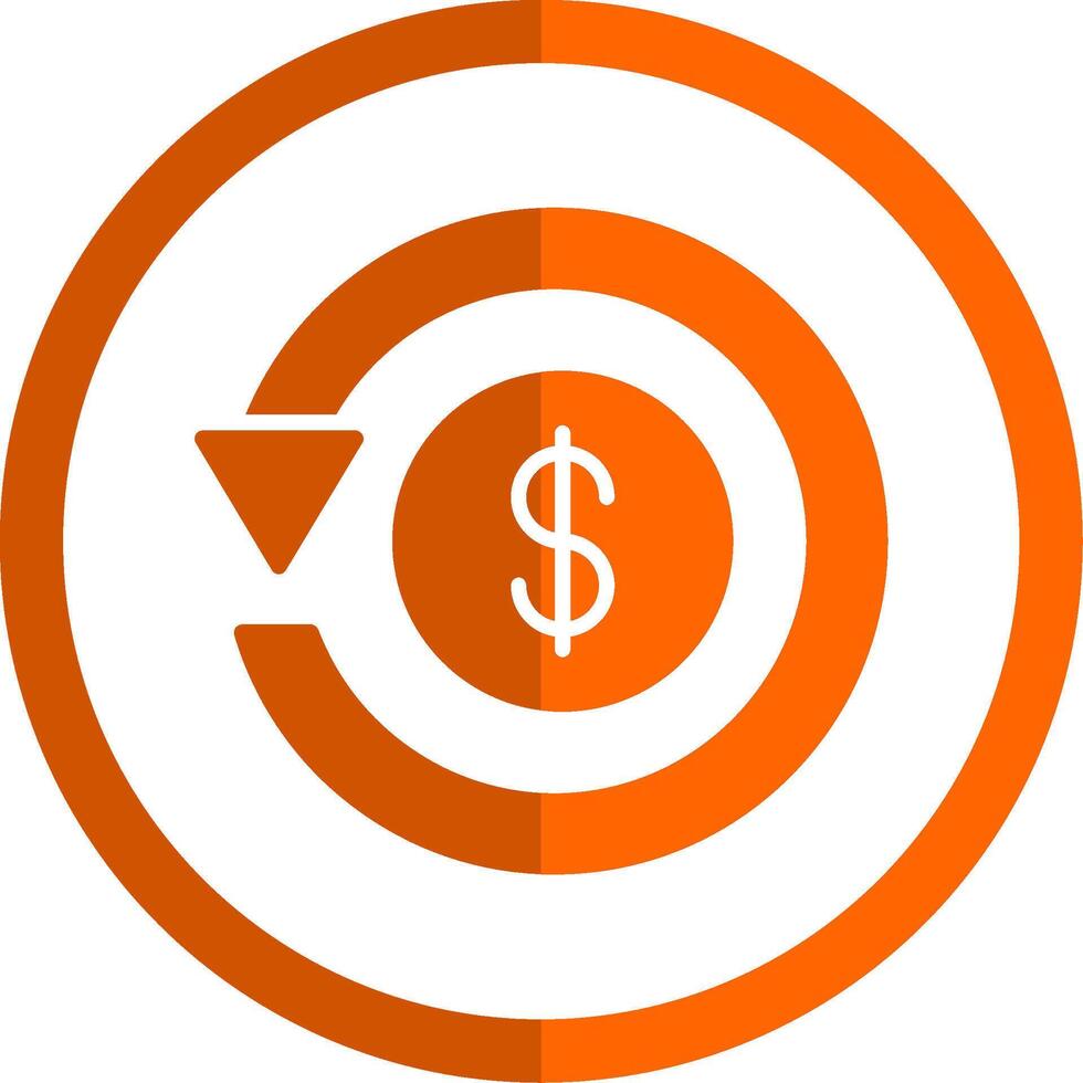 rembourser glyphe Orange cercle icône vecteur
