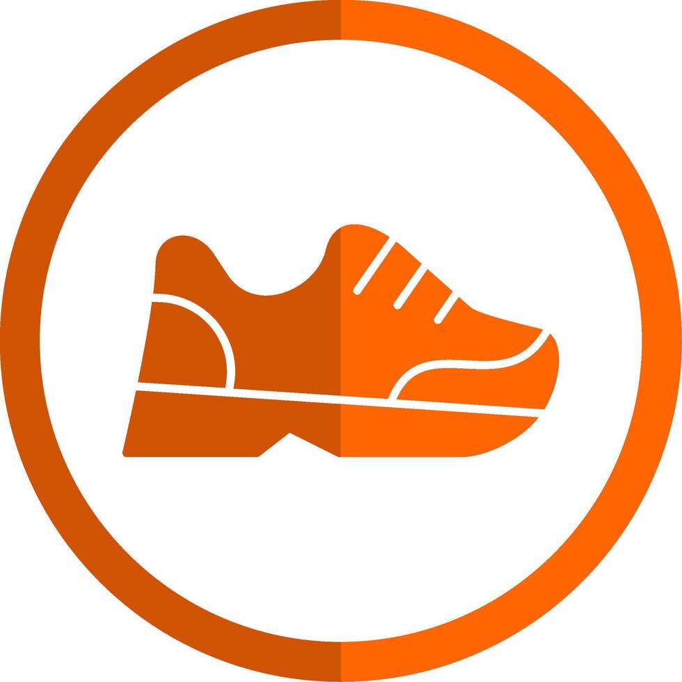 joggeurs glyphe Orange cercle icône vecteur