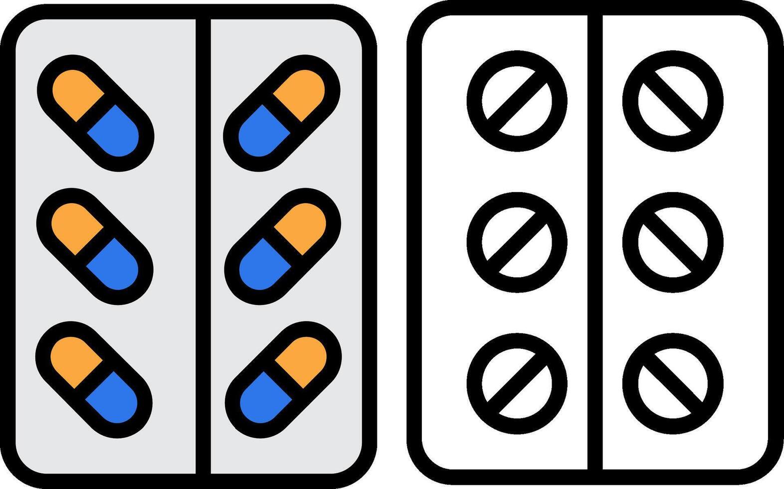 général médicaments rempli moitié Couper icône vecteur