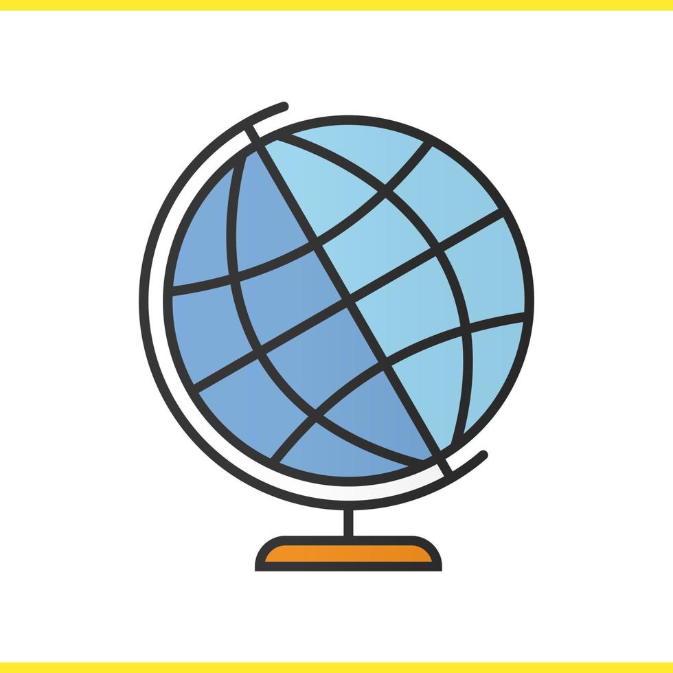 icône de couleur de globe scolaire. modèle sphérique terrestre. illustration vectorielle isolé globus vecteur