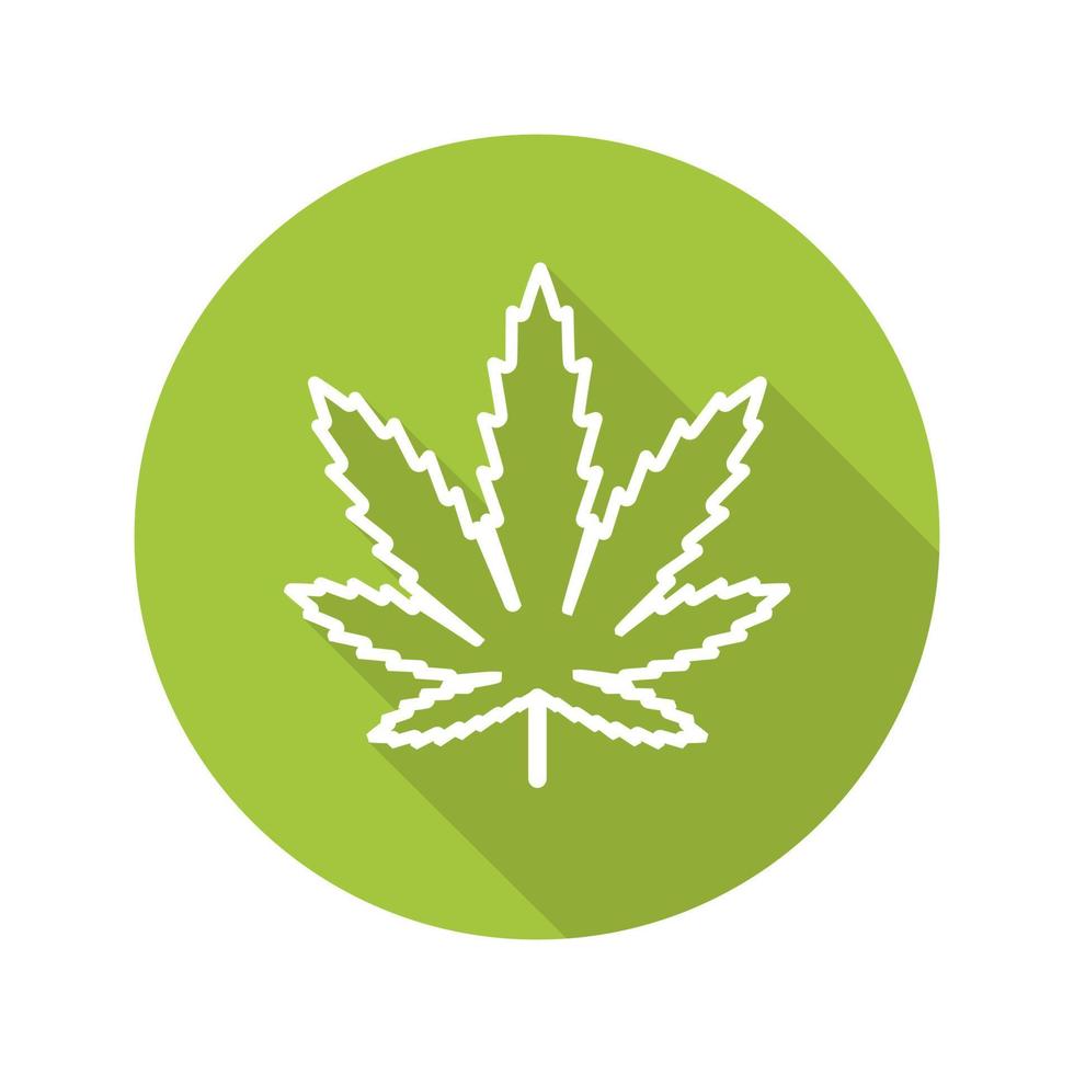 icône plate linéaire grandissime feuille de marijuana. symbole de ligne de cannabis. vecteur