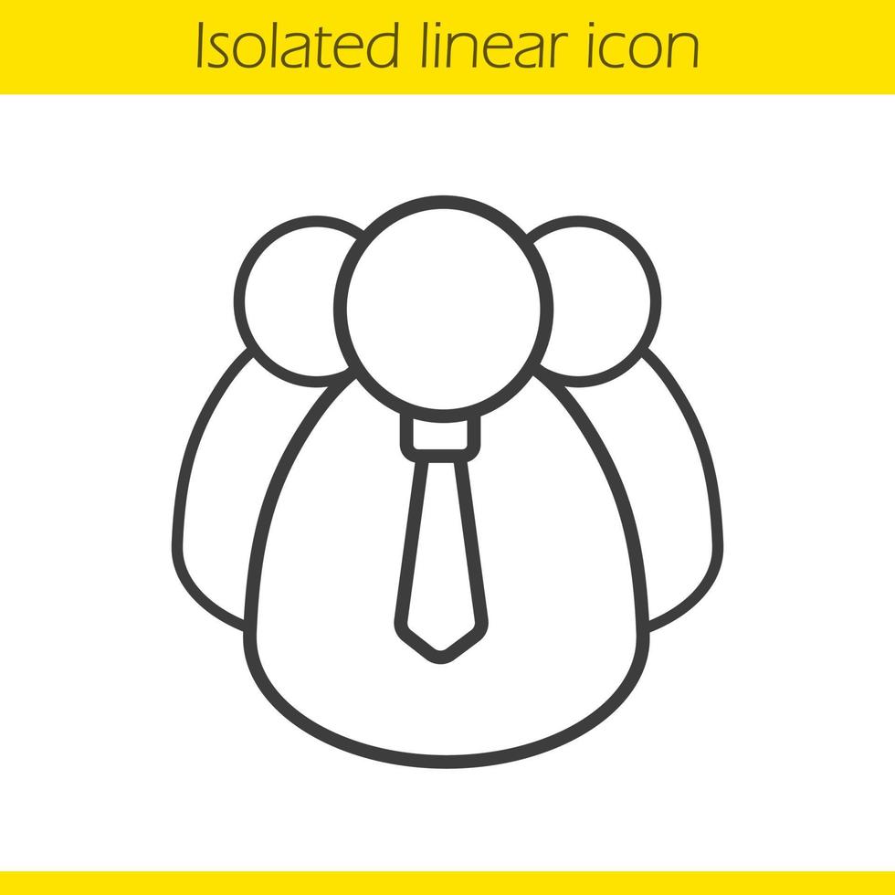 icône linéaire de gestionnaire supérieur. travail en équipe. illustration de la ligne mince. symbole de contour de chef d'équipe. dessin de contour isolé de vecteur