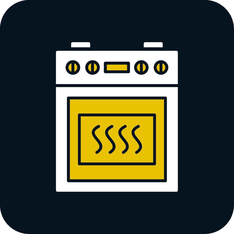 icône de deux couleurs de glyphe de cuisinière vecteur