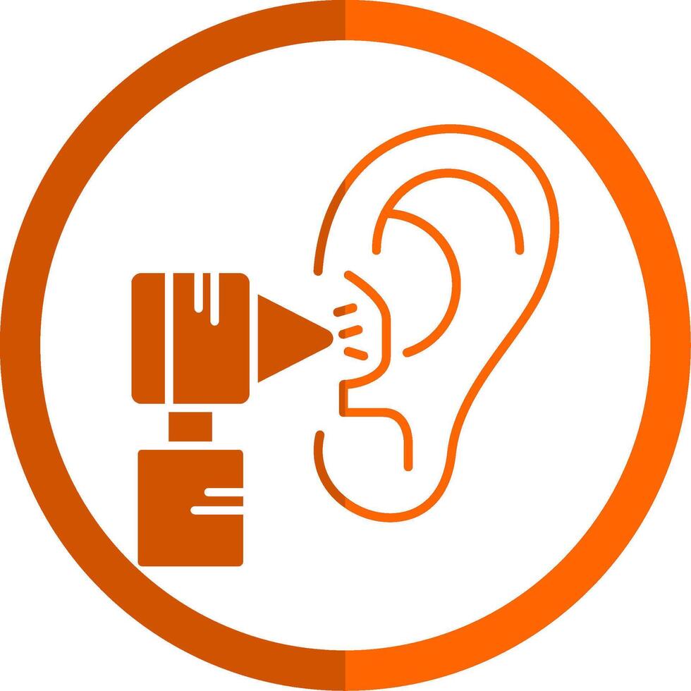 otologie glyphe Orange cercle icône vecteur