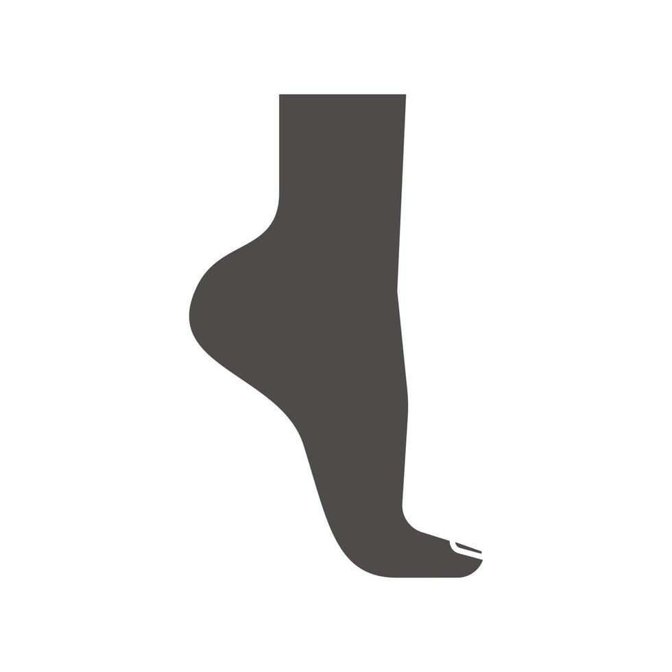 icône de pied de femme. symbole de silhouette. espace négatif. illustration vectorielle isolée vecteur