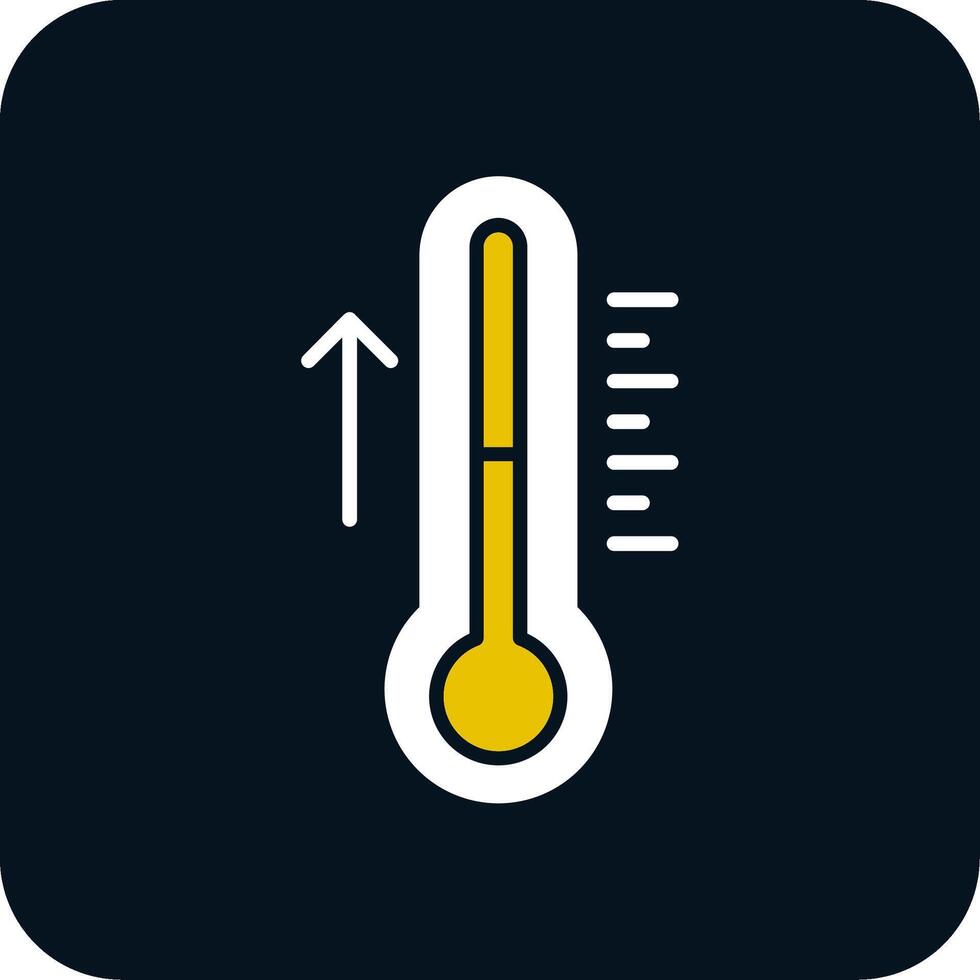 icône de deux couleurs de glyphe de thermomètre vecteur