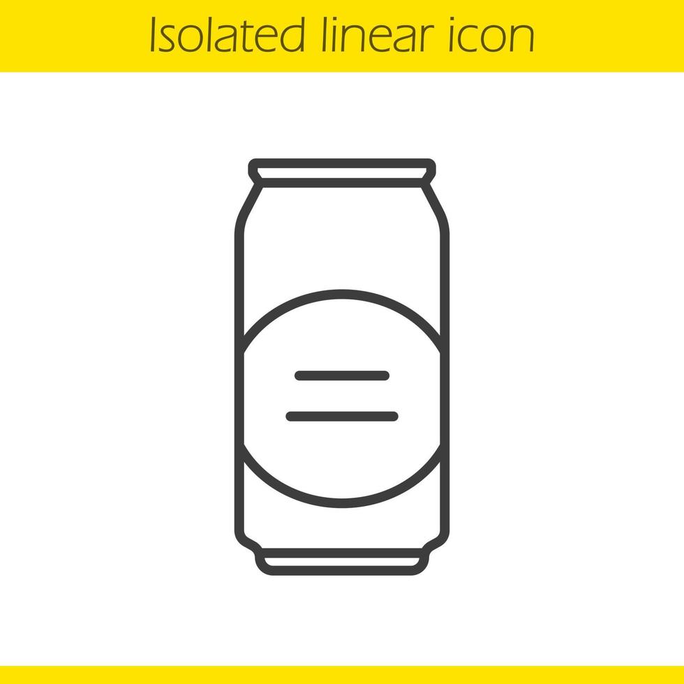 icône linéaire de canette de bière. illustration de la ligne mince. symbole de contour de canette en aluminium. dessin de contour isolé de vecteur