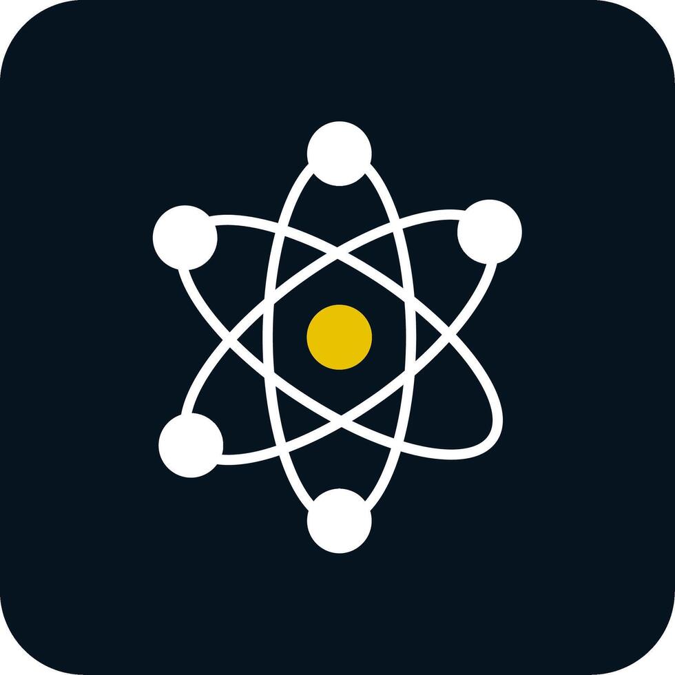 icône de deux couleurs de glyphe d'atomes vecteur