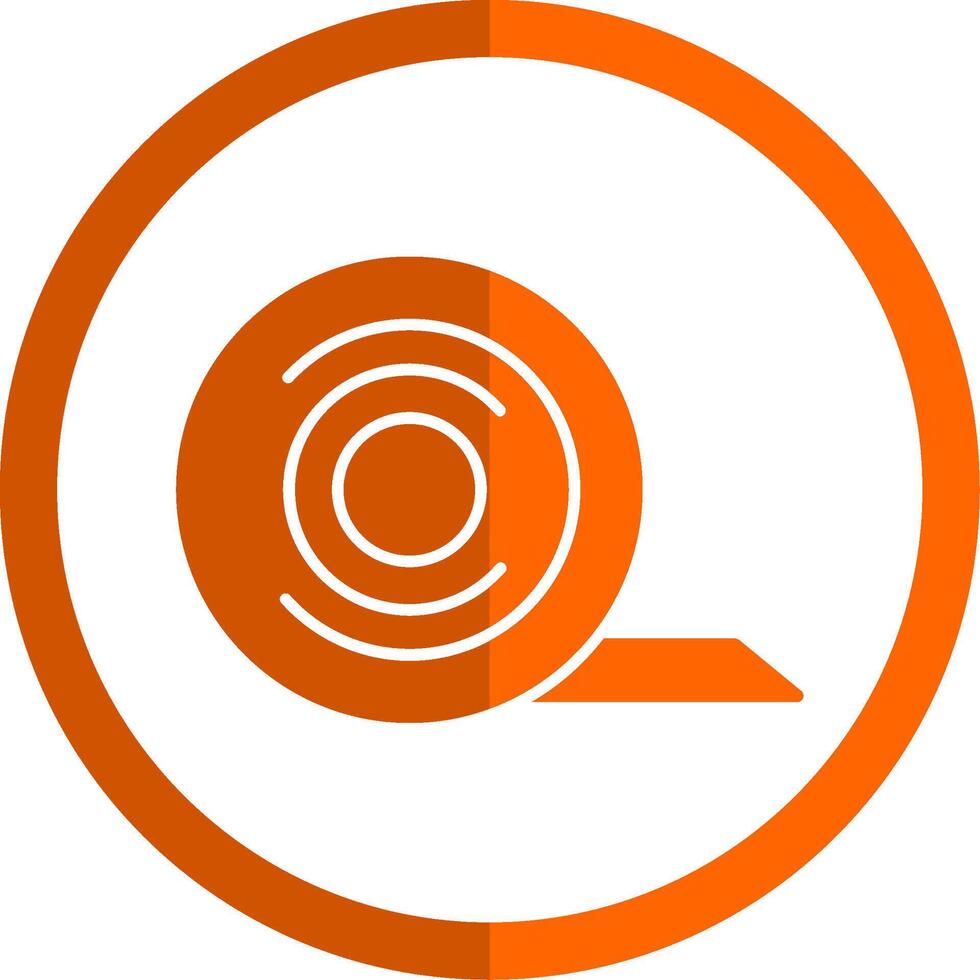 canal ruban glyphe Orange cercle icône vecteur