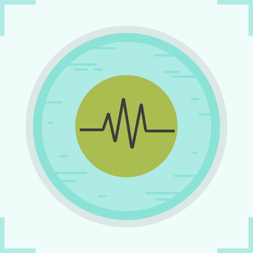 icône de couleur de cardiogramme. moniteur de fréquence cardiaque. ecg. illustration vectorielle isolée vecteur