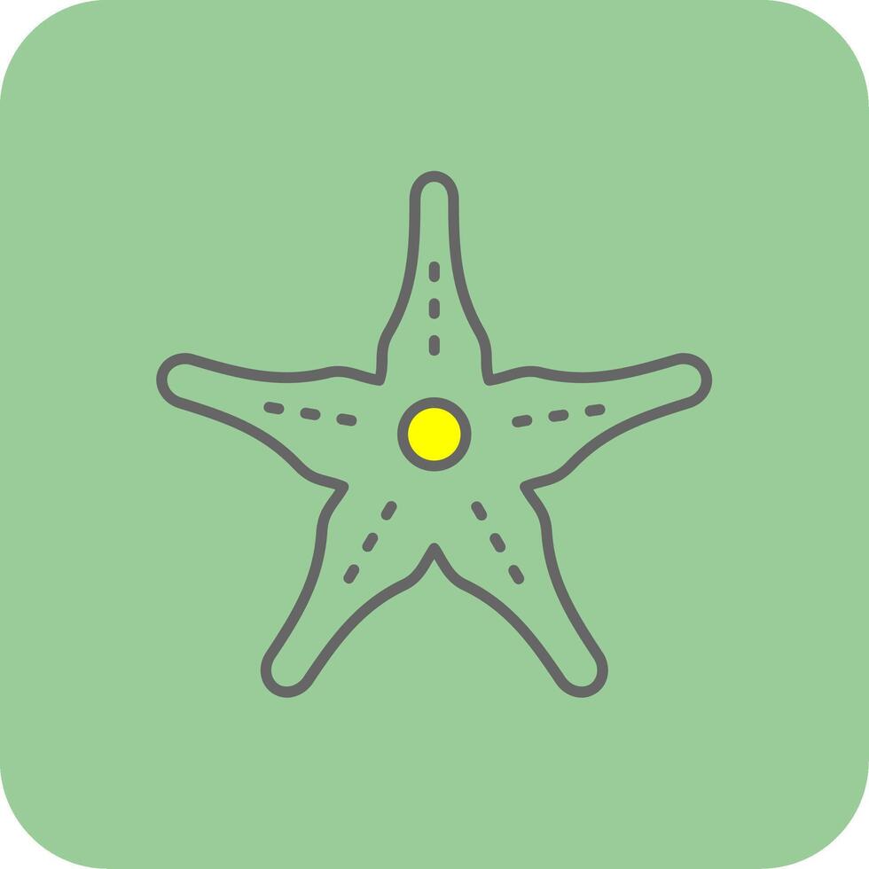 étoile de mer rempli Jaune icône vecteur