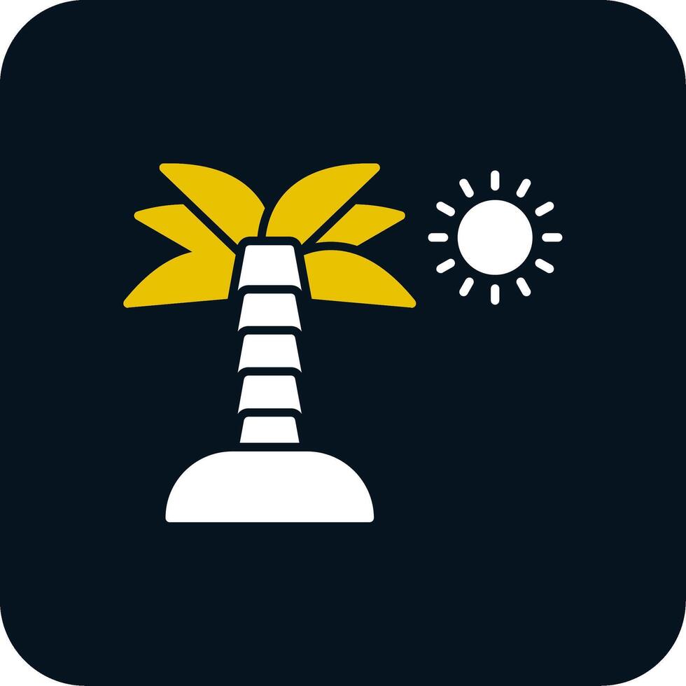 icône de deux couleurs de glyphe de palmier vecteur