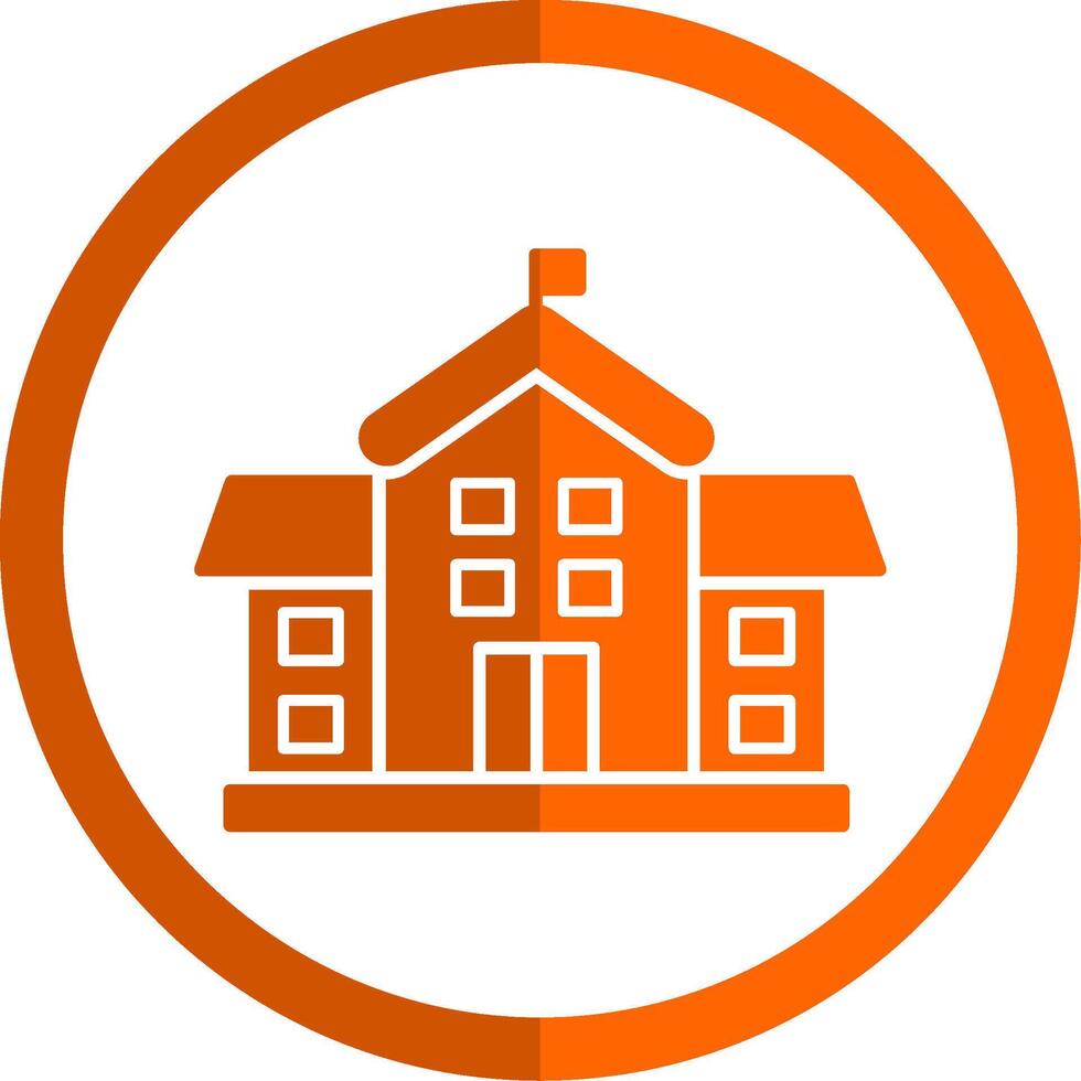 école glyphe Orange cercle icône vecteur