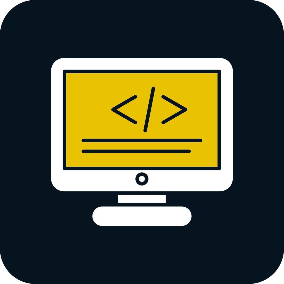 icône de deux couleurs de glyphe de programmation vecteur