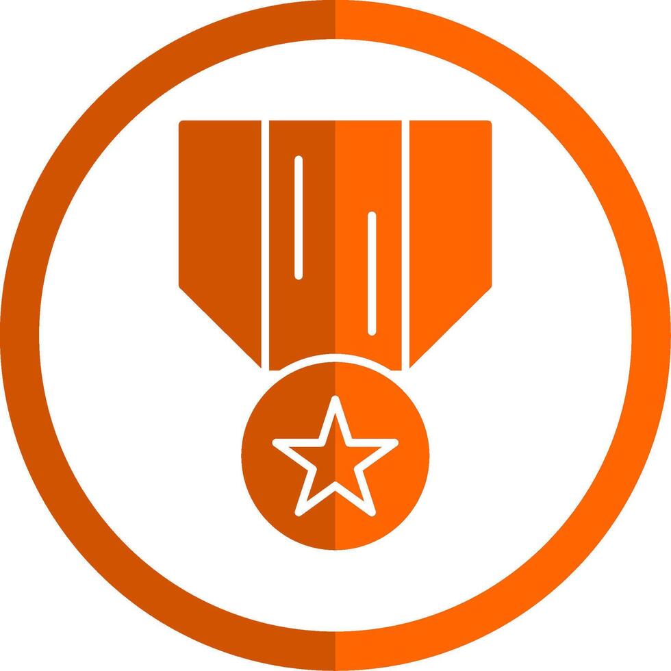 médaille de honneur glyphe Orange cercle icône vecteur