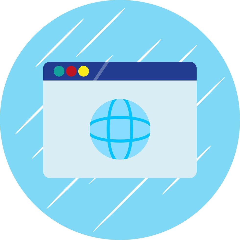 site Internet conception plat bleu cercle icône vecteur