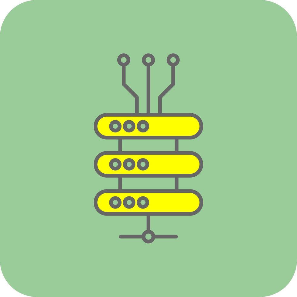 Les données réseau rempli Jaune icône vecteur