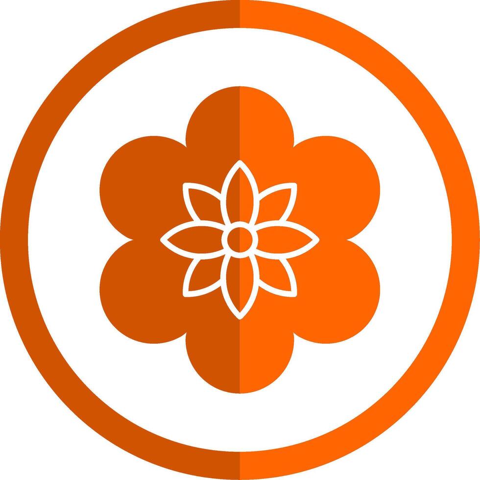 fleur glyphe Orange cercle icône vecteur
