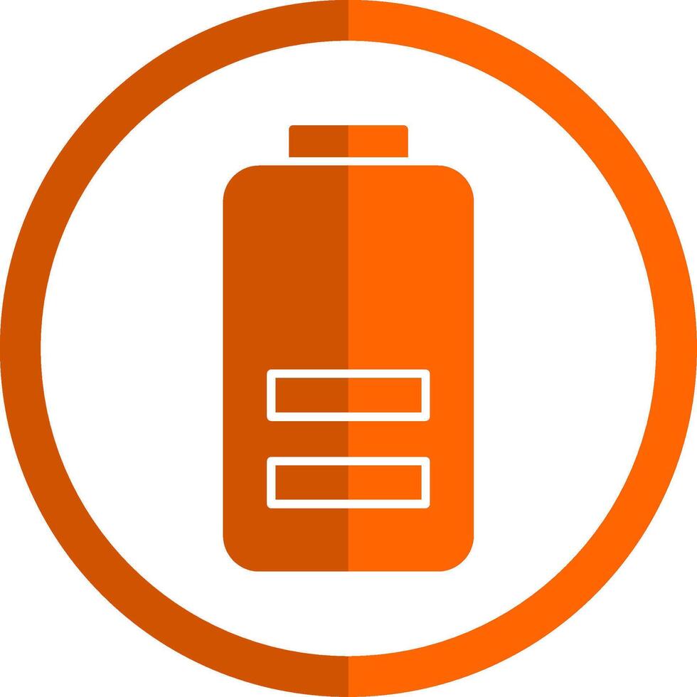 batterie glyphe Orange cercle icône vecteur