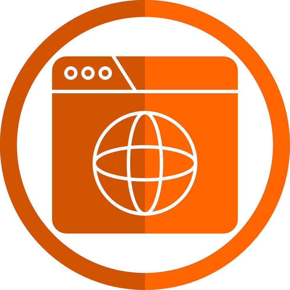 site Internet glyphe Orange cercle icône vecteur