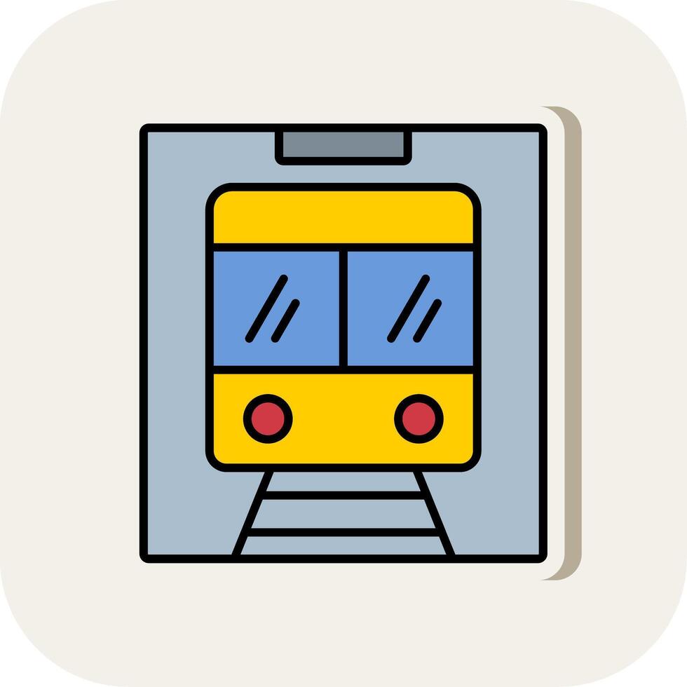 métro ligne rempli blanc ombre icône vecteur