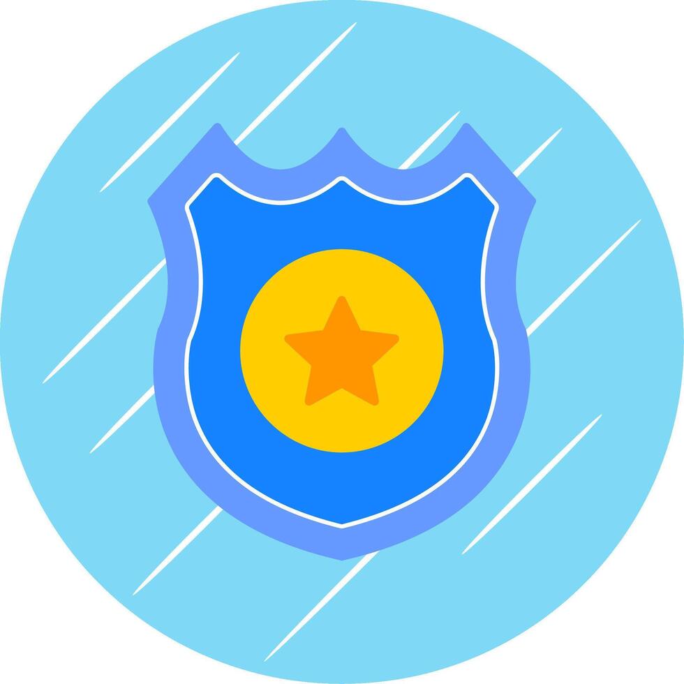 police badge plat bleu cercle icône vecteur