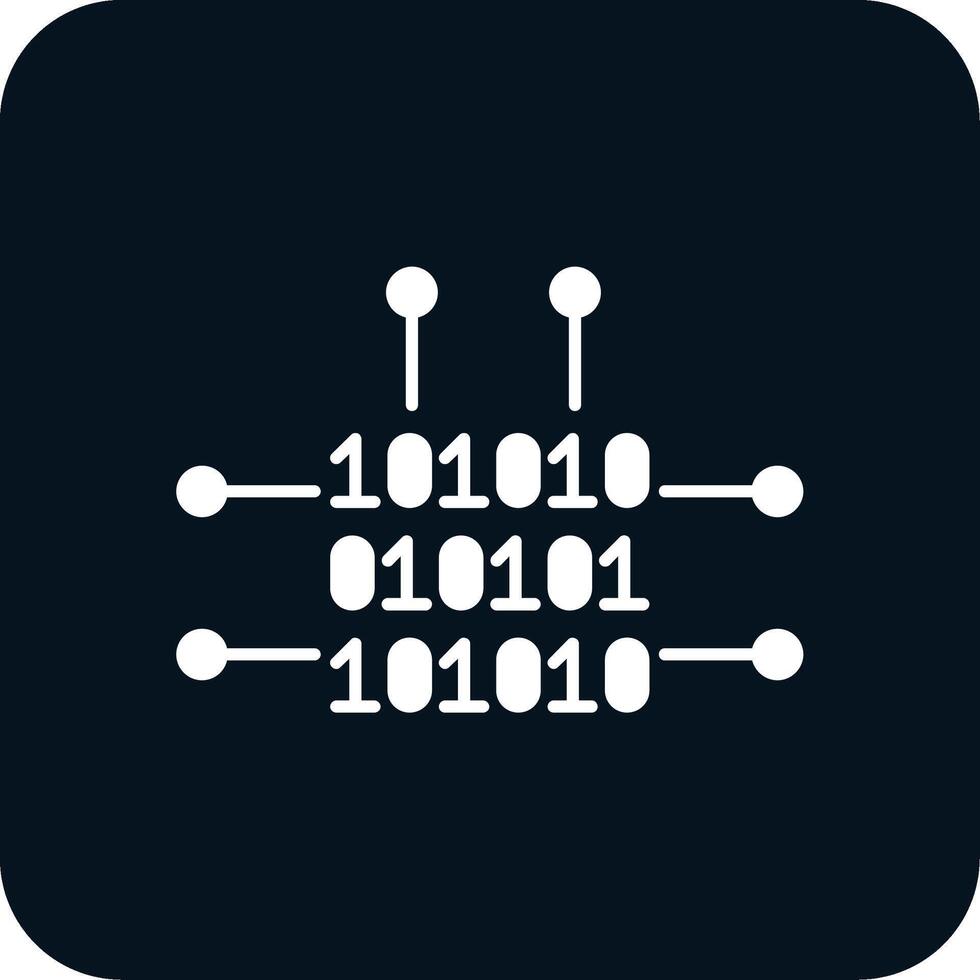 binaire code glyphe deux Couleur icône vecteur