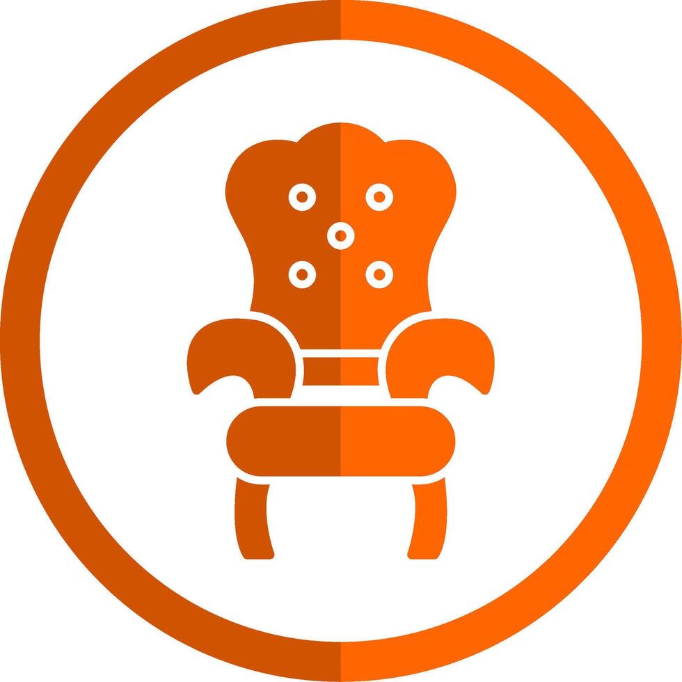 trône glyphe Orange cercle icône vecteur