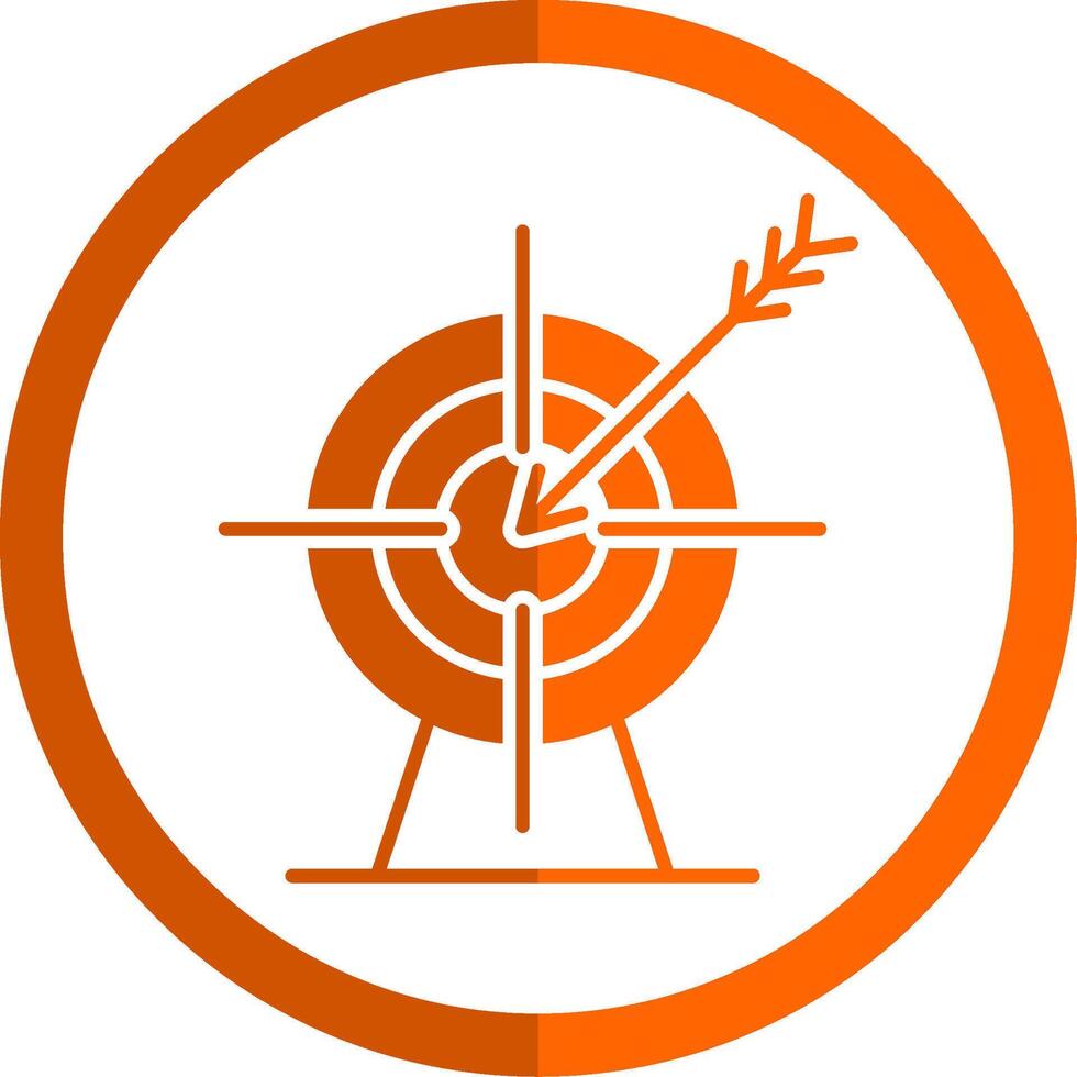 tir à l'arc glyphe Orange cercle icône vecteur