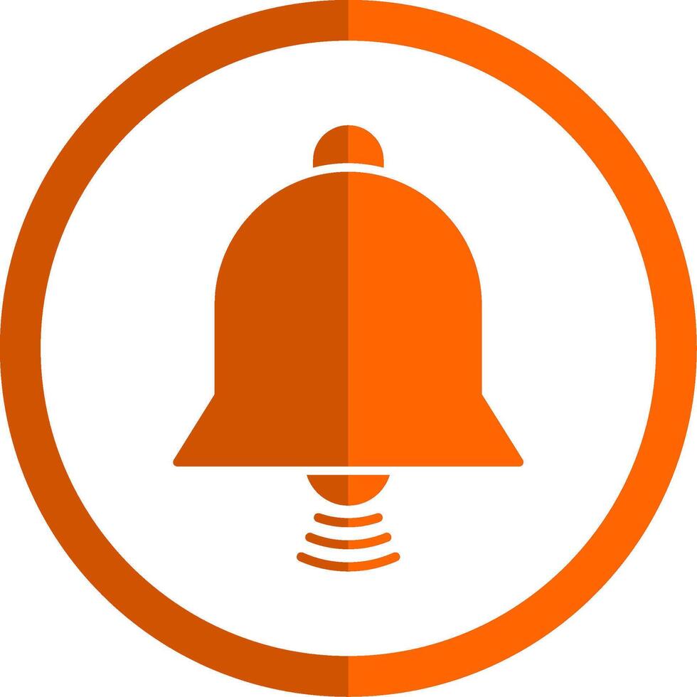 cloche glyphe Orange cercle icône vecteur