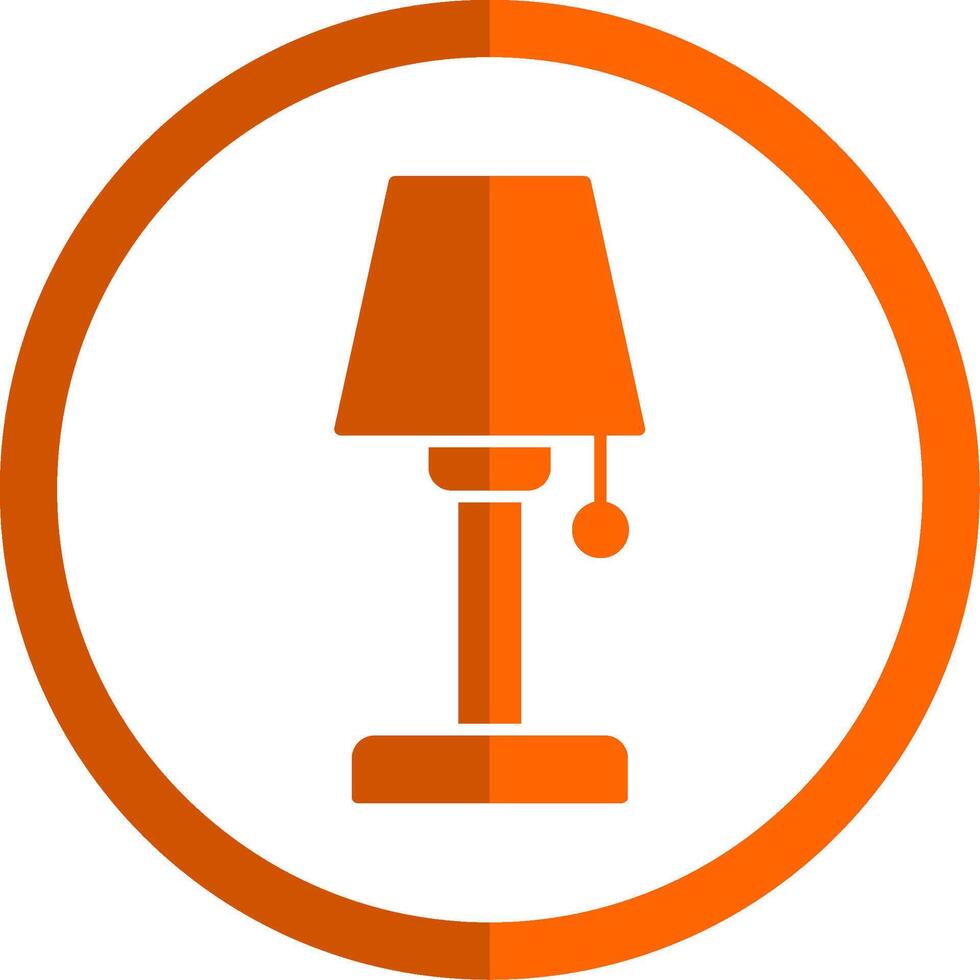 lampe glyphe Orange cercle icône vecteur