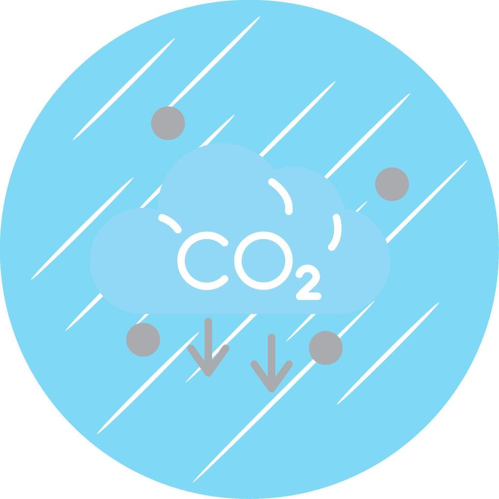 CO2 plat bleu cercle icône vecteur